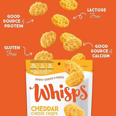 Pack (2.12 Oz, 6 Pack) Whisps Cheese Crisps Variety | Protein Chips | Healthy Snacks | Protein Snacks, Gluten Free