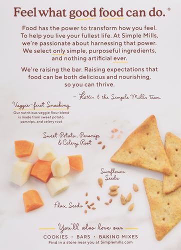 4.25 (Pack 1) Simple Mills Veggie Pita Crackers, Himalayan Salt - Gluten Free, Vegan, Healthy Snacks, Paleo Friendly