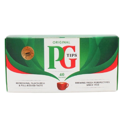 PG Tips Black Tea, Non-Pyramid Tea Bags, 40 Count (Pack of 2)