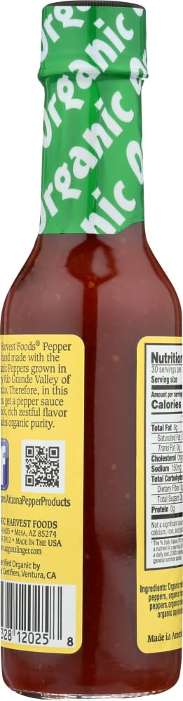 Organic Harvest Gluten Free Habanero Pepper Sauce, 5 Fluid Ounce, One Bottle