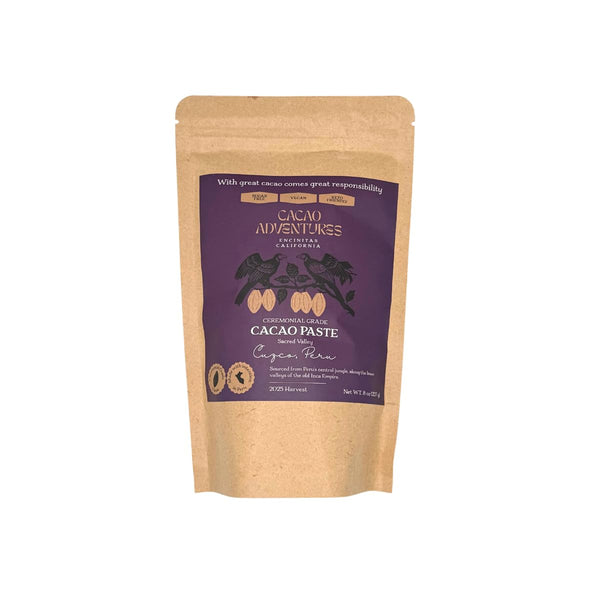 Cacao Adventures Ceremonial Cacao | Sacred Valley Peru 100% Pure Raw |Dairy