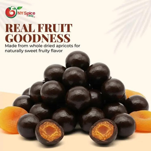 2 NY Spice Shop Dark Chocolate Apricots - Pound Bulk Sweet & Crunchy Chocolate Snack - Chocolates Apricot Treats