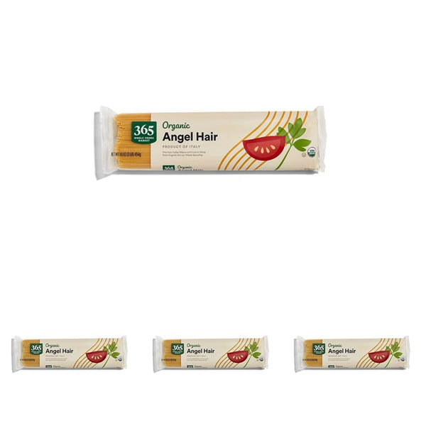 365 by Whole Foods Market, Organic Angel Hair Pasta, 16 Ounce (Pack