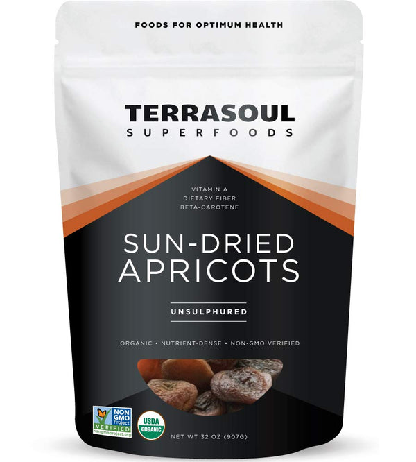 Terrasoul Superfoods Organic Apricots, 2 Lbs, Unsulphured, No-Added Sugar, Sweet and Tangy