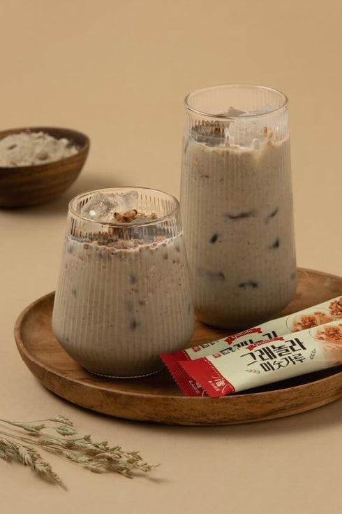 20g 30 Packs Damtuh Misugaru Powder Drink Mix Korean Multigrain Granola Blend with Oats, Quinoa & Black Sesame, Roasted