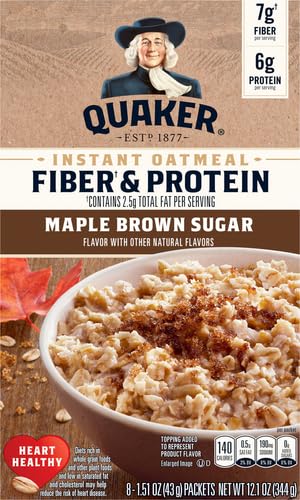 12.1 Oz Quaker Instant Oatmeal, Maple & Brown Sugar