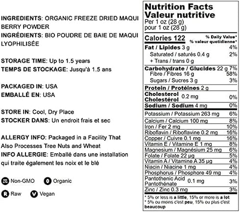 Food to Live Organic Maqui Berry Powder, 4 Ounces, Non-GMO, Raw, 100% Pure, Vegan Superfood