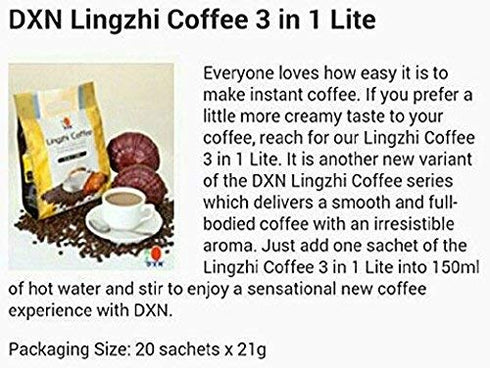 3 1 20 DXN Lingzhi in Lite Ganoderma Coffee Sachets