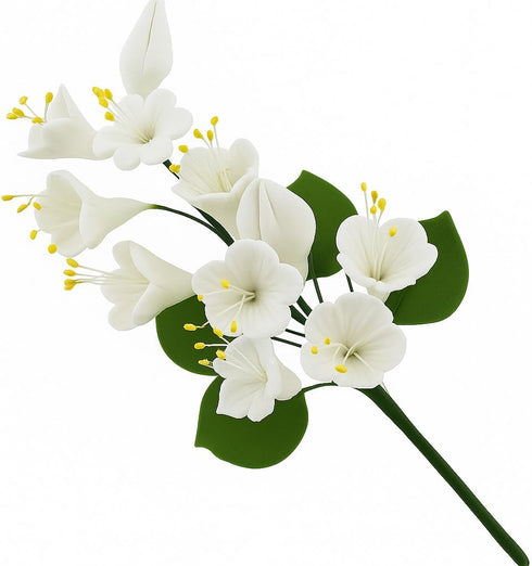 1 Count Cherry Blossom Sugar Flower Spray Gumpaste Flowers for Cakes Handmade Cake Decorations Sakura Floral Topper