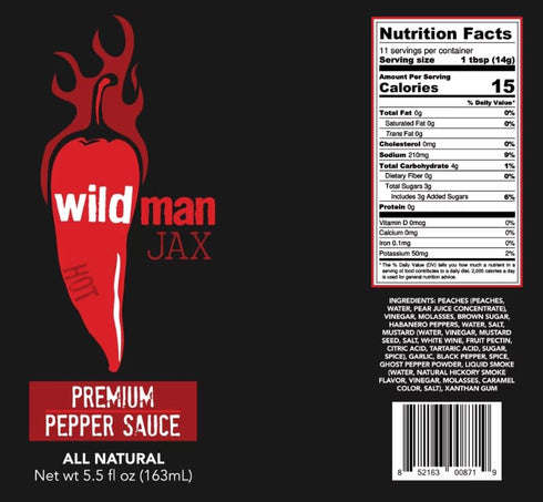 Wildman Jax 3 Pack 5.5 oz Pack) Premium Pepper Sauce Variety - Mild, Medium, Hot - Bottles (Variety