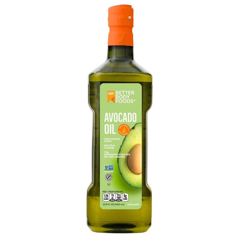 BetterBody Foods Refined Non-GMO Cooking Oil, Kosher, Keto and Paleo Diet Friendly, Avocado Oil, 1 Liter