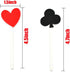 Glitter Poker Heart Cupcake Toppers - 20pcs Casino Party Decor for Muffins, Cakes, and Fruit