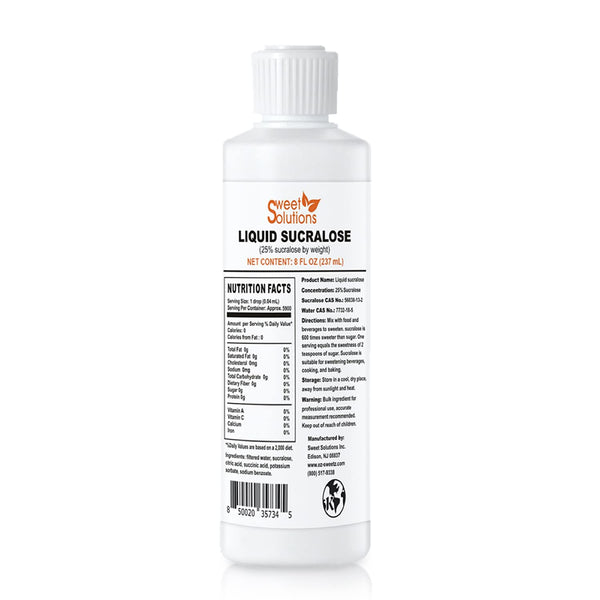 Concentrated Liquid Sucralose Sweetener, 25% Concentrated Sugar Alternative, 8 oz. Bulk for