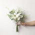 HXSCOO Bridesmaid Bouquet Calla Lilies White Tulip Wedding Flowers Bunch Real Touch Bouquet