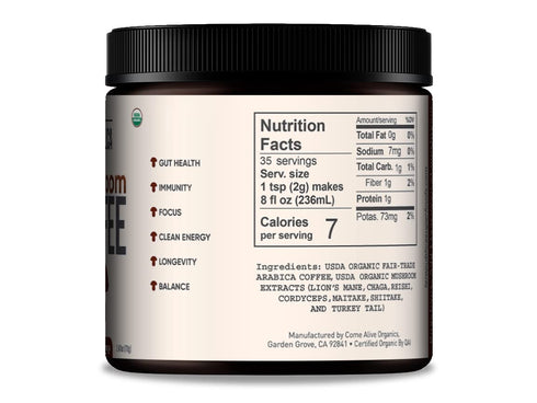100% 5 Immunity, 35 La Republica Instant Mushroom Coffee Organic Arabica Coffee with Lions Mane, Reishi & More