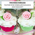 12 Count Global Sugar Art Premium Wedding Rose Edible Sugar Cake & Cupcake Flowers, Pink, with Leaves by Chef Alan