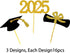 2025 Graduation Cupcake Toppers, 48 PCS Food/Appetizer Picks, Grad Cap Set, Diploma, Mini Cake Decorations