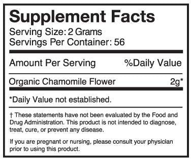 Organic Chamomile Whole Flower, Loose Leaf Tea Leaves, 4oz (Packaging may vary)