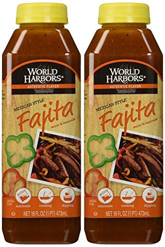 World Harbors, Chicken or Beef, Mexican Fajita Sauce & Marinade, 16oz Bottle