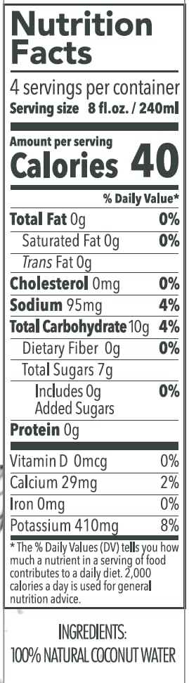 6 Pack 33.82 Oz 1(L) of Nature's Goodness Coconut Water - Fl (No Pulp, Sugar Free, Vegan, Hydrating Naturally)