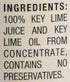 Nellie & Joe's 100% 12oz Nellie and Joe's Key Lime Juice, glass