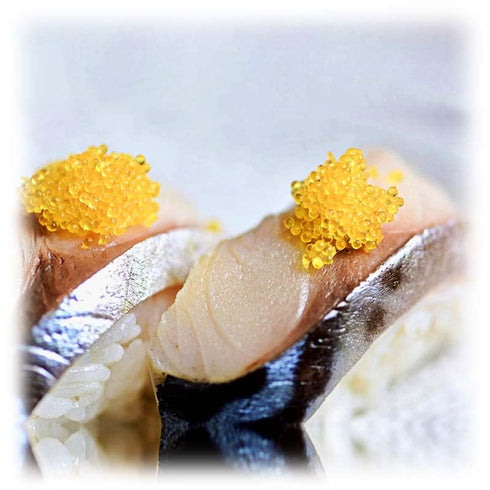 Hand-Packed 50g Genki Yuzu Tobiko Flying Fish Roe Caviar Wild-Caught Taiwan, Citrus-Infused Japanese Yuzu Flavor