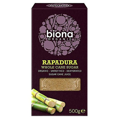 FOXCUP Biona Organic Rapadura Whole Cane Sugar 500g