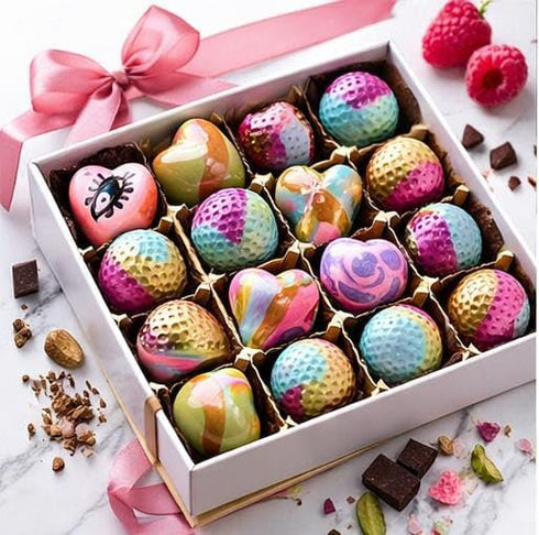 Generic Berry Yogurt Indulgence - By Chef Gabriela Polanco Handcrafted Artisan Chocolate Bonbons, Multicolored