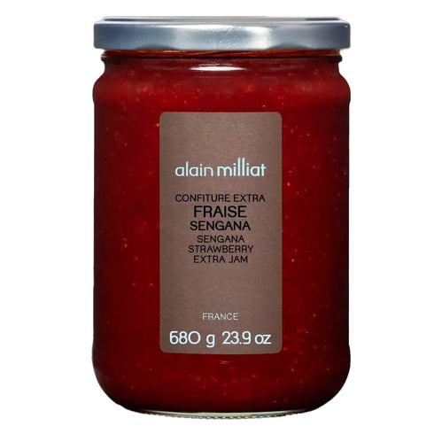 Alain Milliat Sengana Strawberry Jam, 23.9 Oz (One 680g Glass Jar) | GMO-Free |
