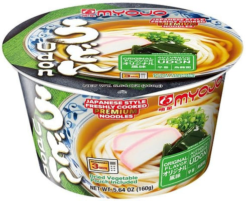 Myojo Bowl Flavored Udon Noodles, Original, 5.6 Ounce (Pack of 6)(Packaging May