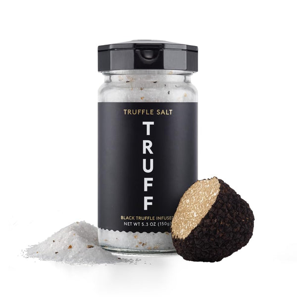 TRUFF Black Truffle Salt, Fine & Coarse Sea Salt, Dried Black Summer Truffles, Specialty Seasoning for Steaks & Popcorn