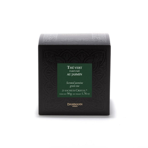 Dammann Freres Sachets, Vert Au Jasmin Tea Bags, Premium French Jasmine Green Tea, 25 Count