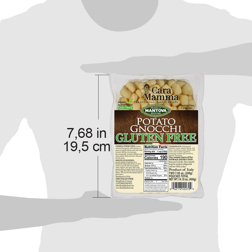 14.10oz, (Pack 2) Mantova Gluten-Free Potato Gnocchi, Product of Italy