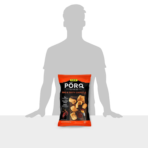 2 OZ (Pack 3) PORQ Artisan Fried Pork Rinds- BBQ & Zesty Chipotle, Keto Friendly Snack