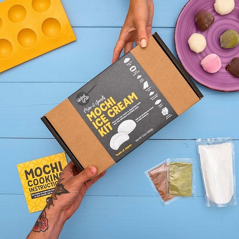 32 Global Grub Original DIY Mochi Ice Cream Kit - Kit Includes Sweet Rice Flour, Potato Starch, Matcha Powder, Cocoa