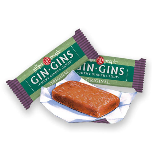 1 lb (16oz) Pack 1 GIN GINS Original Ginger Chews Natural Fresh Ginger Candy by The Ginger People Individually Wrapped