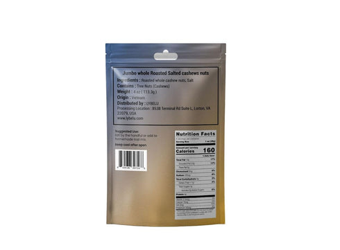 4oz Jumbo Whole Roasted Salted Cashews Nuts
