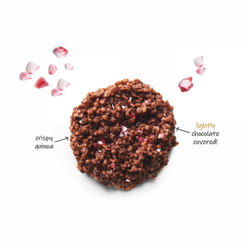 7-Pack, 3oz Undercover Snacks Chocolate Quinoa Crisps - Dark Chocolate + Peppermint | Bags of Mini Crisps | Gluten