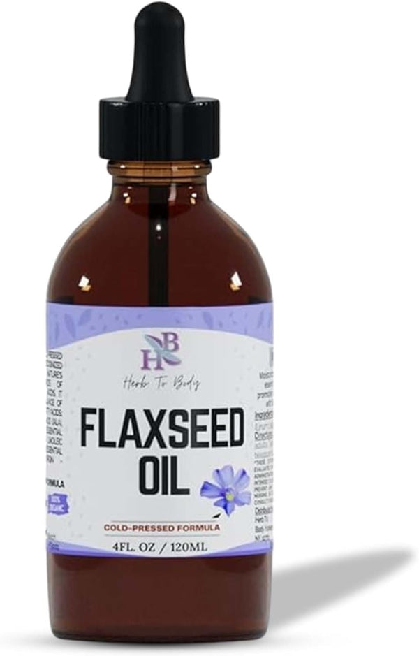 Herb To Body Organic Flaxseed Oil 4 oz, Rich in Omega 3