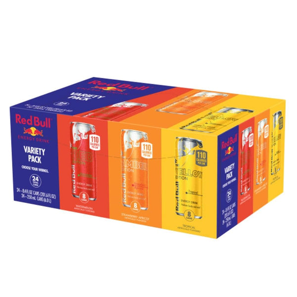 Red Bull Energy Drink Variety Pack, Red Edition, Amber Edition and Yellow