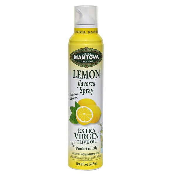 Mantova 100% Extra Virgin Olive Oil Spray, Lemon, 8 Ounce