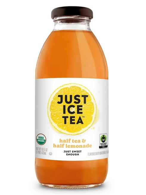 16 Oz Pack 12) Just Ice Tea Organic Iced Tea, Fl Glass Bottles (Half Tea & Half Lemonade