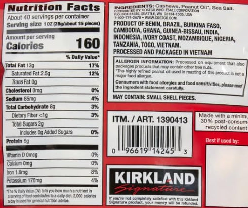 MORALZA 40 oz 2.5LB 1390413 200ml 2 Kirkland Signature Fancy Whole Cashews With Sea Salt - Item Bundle with Silicone