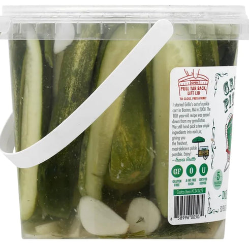 Generic 52 Oz, 5 Pickles Classic Dill Pickle Spears, Fl calories per serving. Gluten free. A fat free food, CUCUMBERS