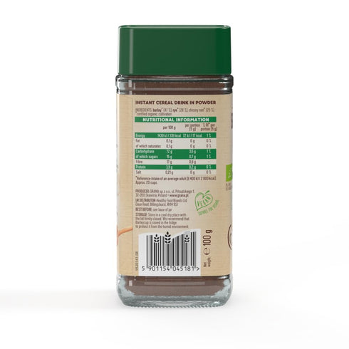 Barleycup 100 Organic Instant Cereal Coffee Drink, GR