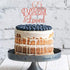 Rose Gold Glitter Cake Topper - 65 Years Blessed & Loved, 65th Birthday / Anniversary Party Decoration
