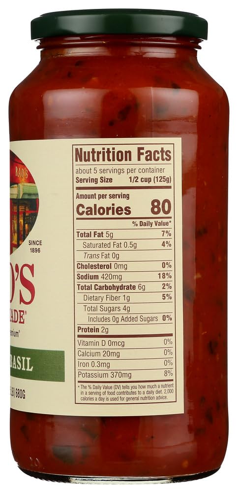 24 oz (Pack 4) Rao's Homemade Tomato Basil Sauce