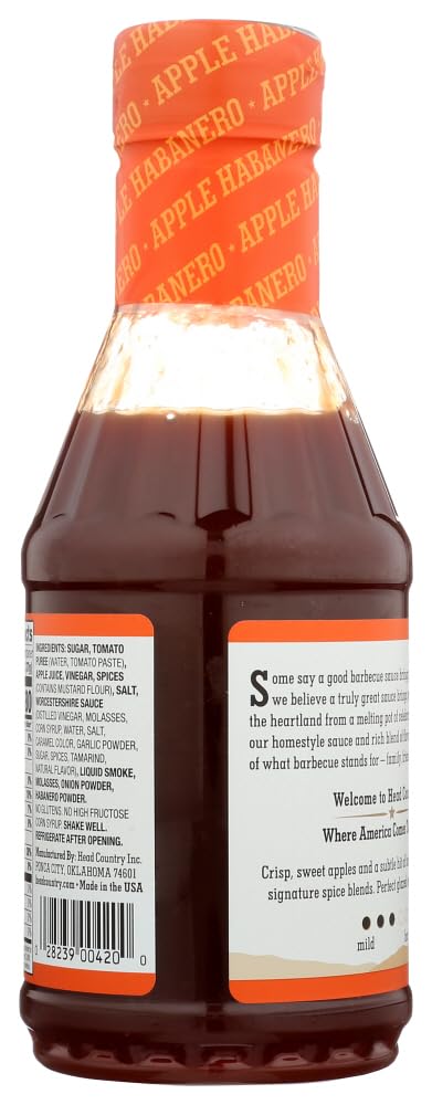 Country 312487 20 oz Pack 6 Head BBQ Apple Habanero Sauce,