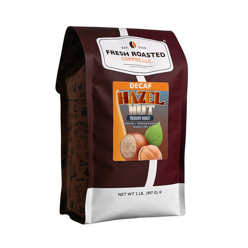 Fresh Roasted Coffee, Decaf Hazelnut Flavored Coffee, 2 lb (32 oz), Medium
