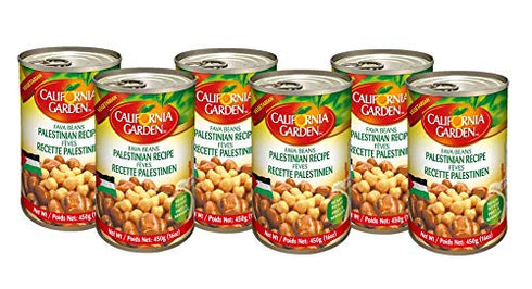 Al Amin Foods California Garden Fava Beans with Chickpeas Palestinian Recipe 6 Cans 16oz/450g each.